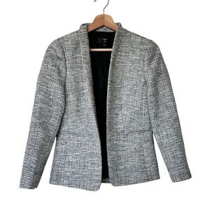 J. Crew Going-out blazer 00 in black-and-white tweed Career Open Front blazer